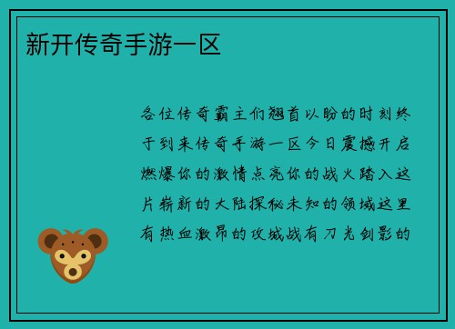 新开传奇手游一区
